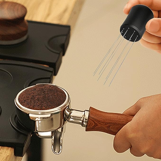 KYONANO WDT Distribution Tool - Espresso Coffee Stirrer - 0.35mm 8 Needles Espresso Stirrer - Aluminum Alloy Handle - Fingerprint-Proof - 100% Metal Made - WDT Tool Espresso