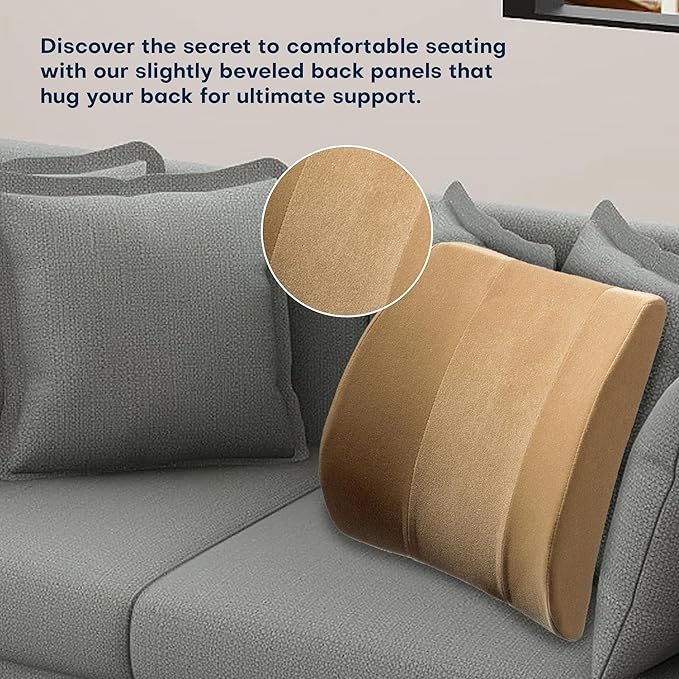 Bucket Seat Thick Foam Lumbar Support Cushion: Orthopedic Relief for Car Seats & Chairs-Blue