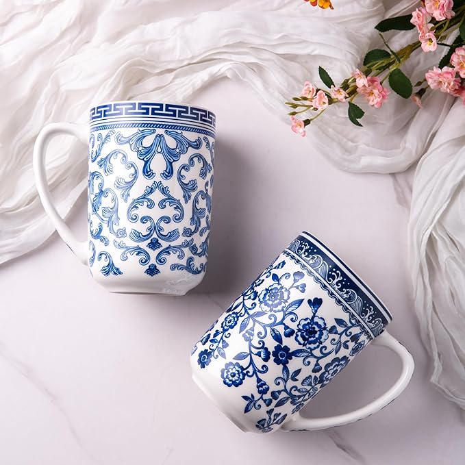 AmorArc Porcelain Tea Mug with Infuser and Lids, 18 Oz Large Cup Strainer with Bag Holder for Loose Leaf Tea, Steeping Coffee Mug for House-Warming Wedding Birthday Gift
