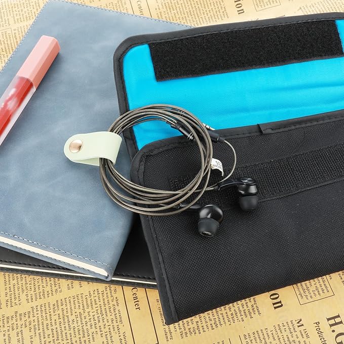 6 Pieces Cord Organizer, PU Leather Cable Organizer Reusable Cable Straps Clips Wire Ties Charging Cord Power Cord Earphone USB Holder Multipurpose Winder Holder Keeper Manager Management