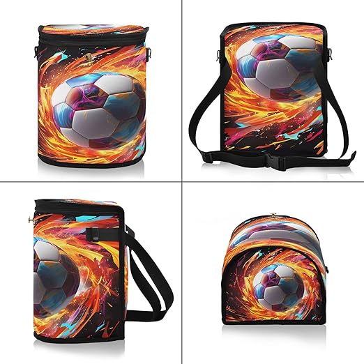 MNSRUU Car Trash Can with Lid, Football Ball Car Trash Bag Hanging Organizers and Storage for Front Back Seat, Leak-Proof Trash Bin