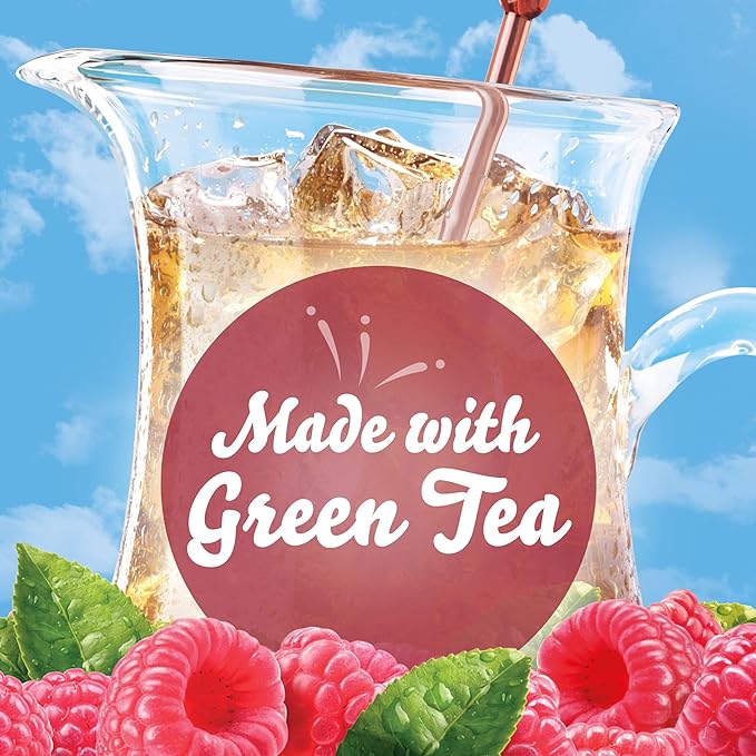 Crystal Light Sugar-Free Raspberry Green Tea Naturally Flavored Powdered Drink Mix One Cannister containing 5 Pitcher Packets
