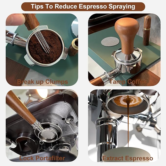 54mm Bottomless Portafilter with Puck Screen & WDT Tool – Compatible with Breville Barista Express/Pro/Touch, Bambino Plus, Infuser, Duo-Temp Pro, 18–20g Filter Basket and Rosewood Handle
