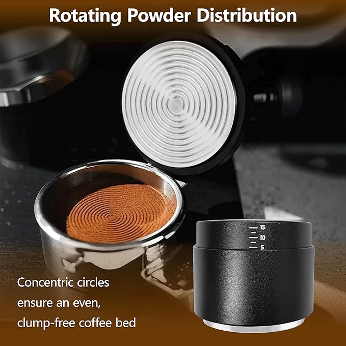 3-in-1 Coffee Distributor and Tamper with WDT Tool – Espresso Distribution Tool Set, Professional Espresso Accessories Kit, Fits 51mm Portafilters (51mm)