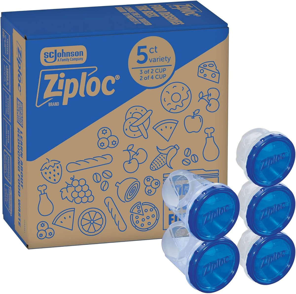 Ziploc Twist 'n Loc Food Storage Meal Prep Containers Variety Pack, 9 Count