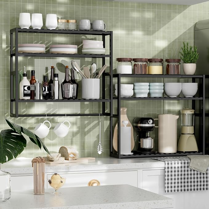 PPN Extra Large Towel Rack Bathroom Storage Shelves Over The Toilet with Towel Bar 100% Bamboo Adjustable Height Floating Shelf Wall Shower Shelf for Small Space Bathroom Kitchen Multi Usage