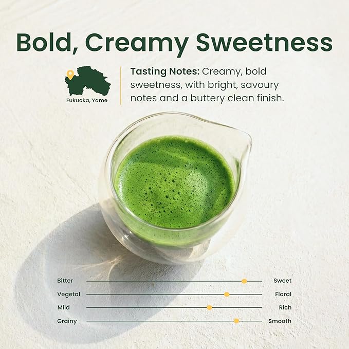 Crafti Ceremonial Grade Matcha Powder | 100% First Harvest | Single Cultivar | Yabukita | Unsweetened Authentic Japanese Matcha Green Tea Powder from Yame, Fukuoka (30g / 1.06oz)