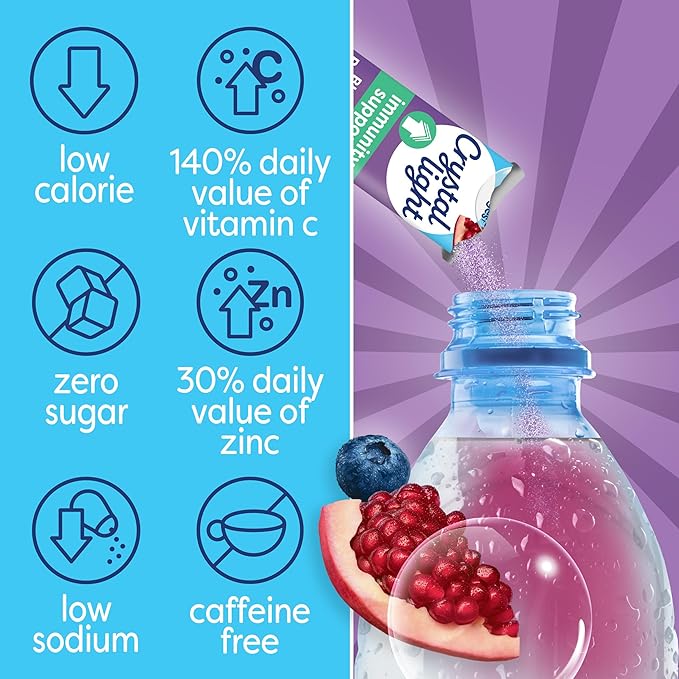 Crystal Light Immunity Support Blueberry Pomegranate naturally flavored with other natural flavor Powdered Drink Mix, .07 oz Packets, 10 per Box