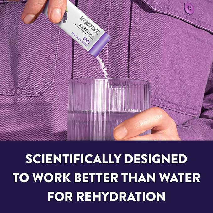 Pedialyte Electrolyte Powder, Hydration Drink for Kids & Adults, Grape, 100 Powder Packets