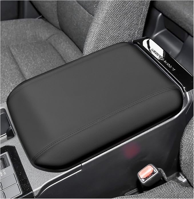 SXCY for 2024 2025 2026 Land Cruiser Armrest Cover for Toyota Land Cruiser 2025 2026 Accessories 2025 Land Cruiser Center Console Cover 2026 Land Cruiser Middle Console Cover (Black Leatherette ABS)