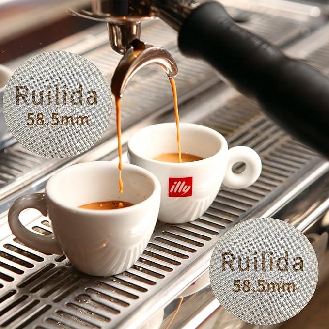 2 Packs Espresso Puck Screen 58.5mm, Reusable 1.7mm Thickness 150μm 316 Stainless Steel Professional Barista Coffee Filter Mesh Plate for Espresso Portafilter Filter Basket (58mm-58.5mm)