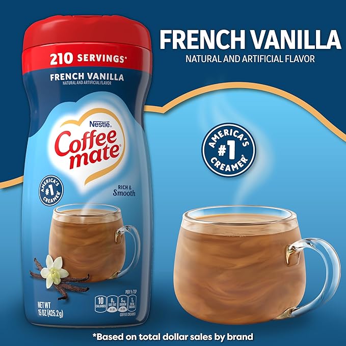 Coffee-mate French Vanilla Powdered Coffee Creamer, 15-Ounce Packages (Pack of 6)