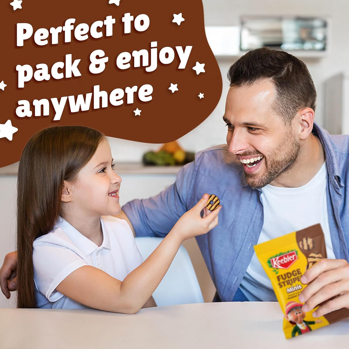 Keebler Fudge Stripes Minis, Original Shortbread Mini Cookies Coated in Keebler Fudge, 1 oz, 10 ct