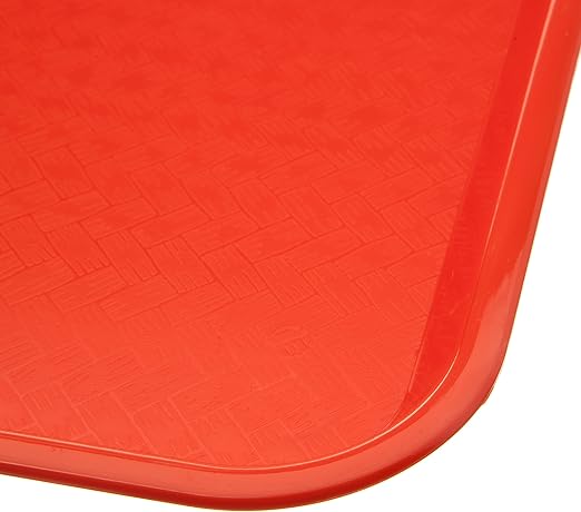 Carlisle FoodService Products CT101424 Cafe Standard Plastic Cafeteria/Fast Food Tray, NSF Certified, BPA Free, 14" Length x 10" Width, Orange (Pack of 24)