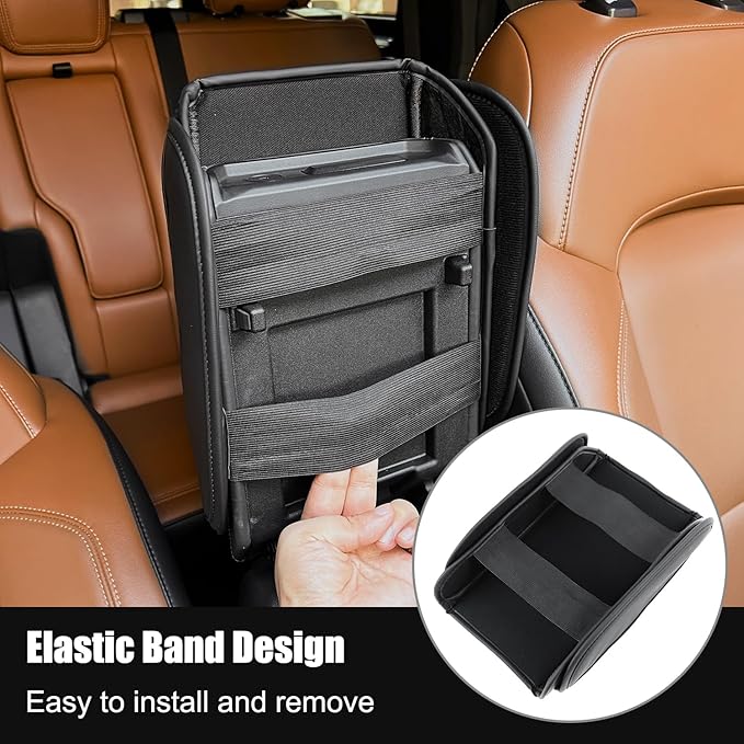Center Console Armrest Cover Pad Compatible with Ford Bronco Accessories 2021-2023 2024 2025 2026, Thick PU Leather Arm Rest Protector with Storage Pockets, Anti-Scratch Console Cushion