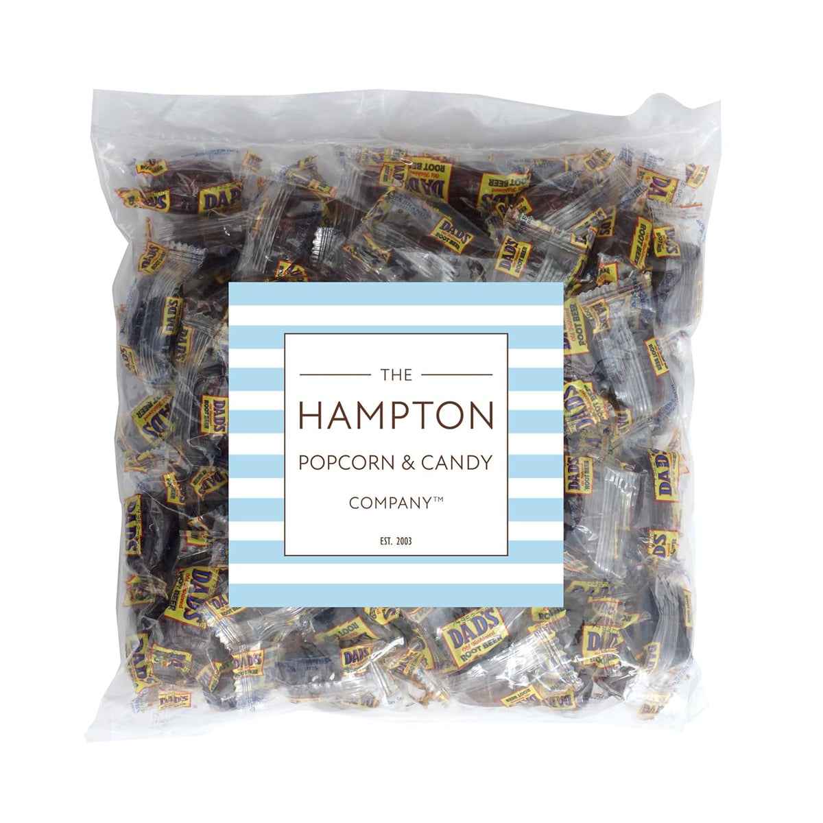 Dad's Root Beer Barrels Hard Candy, 2lb Bulk Bag (Approximately 100 pcs), Old Fashioned Hard Candy, Individually Wrapped Bulk Candy, The Hampton Popcorn & Candy Company