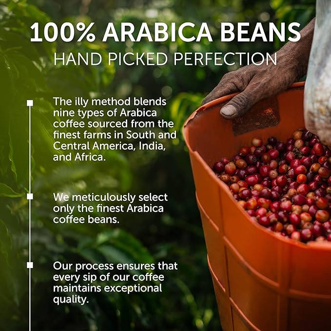 illy Whole Bean Coffee, Brasile Regenerative Agriculture Medium Roast, 100% Arabica, Premium Italian Coffee, Ideal for Espresso, Drip, Moka and French Press Brewing, 8.8oz, 6 Pack
