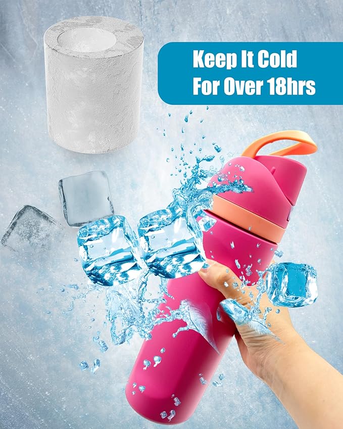 Ice Molds for Owala 24-40oz, Set of 3, Food-Grade Soft Silicone, No White Residue, Easy to Release, Straw Placement Compatible with Owala FreeSip, Keeps Drinks Cold Longer (Green)