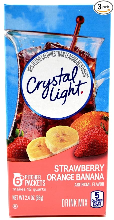 Crystal Light Strawberry Orange Banana, 6 Count (Pack of 3)