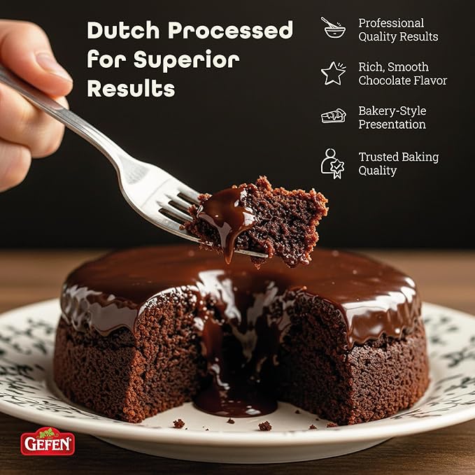 Gefen 100% Pure Premium Dutch Processed Cocoa 7oz (2 Pack), Kosher for Passover
