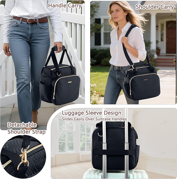BAGSPRITE Coffee Maker Travel Bag Compatible with Keurig K-Mini Mate, Full Open Carrying Case with Quilted Padded Soft Microfiber, K--Cup Single Serve Coffee Maker Bag with Pod Organizer, Mug Pockets