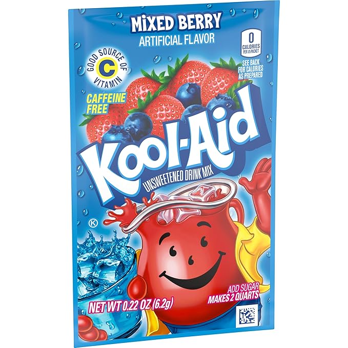 Kool-Aid Unsweetened Caffeine Free Mixed Berry Zero Calories Powdered Drink Mix 192 Count Pitcher Packets