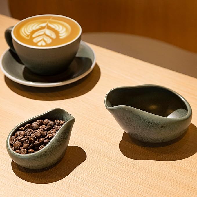 Loveramics 2-Pack Coffee Bean Dosing Cups by James Hoffmann, 30g-60g Capacity (Matte Dark Green)