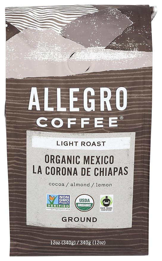 Allegro Coffee, Organic Mexico Light Roast Ground Coffee, 12 oz.