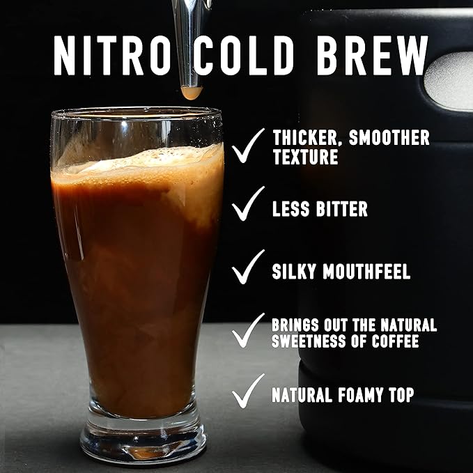 TMCRAFT 128oz Nitro Cold Brew Coffee Maker, Home Brew Coffee Keg with Stainless Steel Stout Creamer Faucet & Pressure Relieving Valve