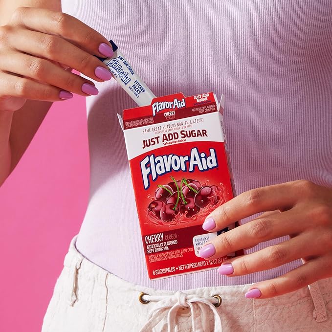 Flavor Aid Cherry Unsweetened Drink Mix Pitcher Packets, 2 Quart (6 Sticks), 72 Count