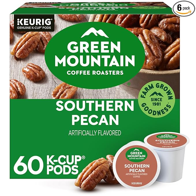 Green Mountain Coffee Roasters Southern Pecan Keurig Single-Serve K-Cup pods, Light Roast Coffee, 60 Count (6 Packs of 10)
