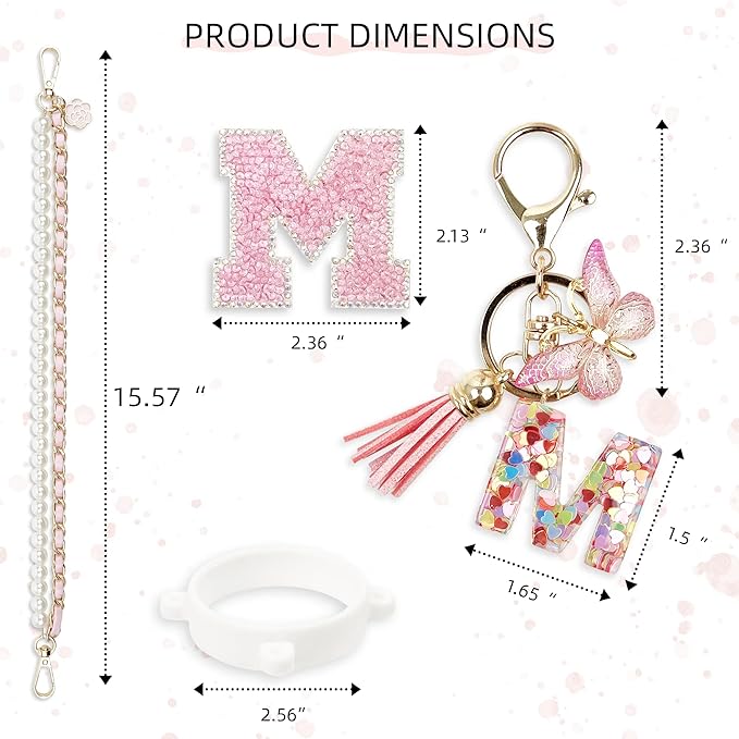 Letter Handle Strap Accessories with Cute Initial Charm Compatible with Owala Water Bottle 24oz 32oz 40oz Owala Kids