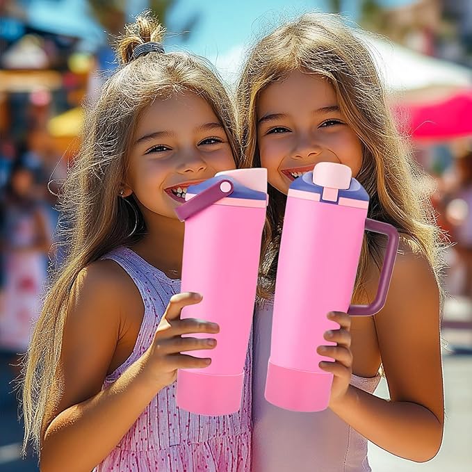 Mity rain 2PCS Protective Silicone Boots for Owala 30oz & 40oz FreeSip Sway Bottles & Tumblers - Accessories for owala, Enhances Stability & Prevents Scratches (Pink)