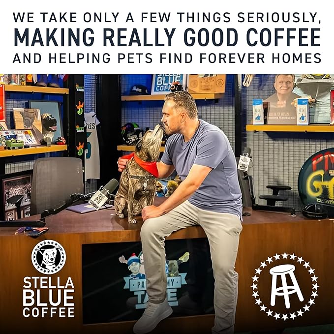 Stella Blue Ground Coffee, Miss Peaches Blend, Medium Roast, Fresh Coffee Ground 100% Arabica, Smooth Balanced Roast with Distinct Flavor Notes, Ethically Sourced Coffee Beans, 12 oz Bag