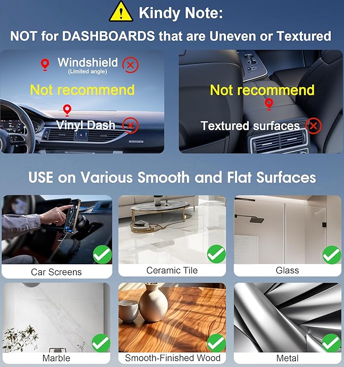 Latest Magnetic Car Phone Holder Ultra Vacuum Suction Cup Phone Mount Magnetic Car Mount Cell Phone Holder for Your Car Accessories for iPhone 15 14 13 12 Android (Black)