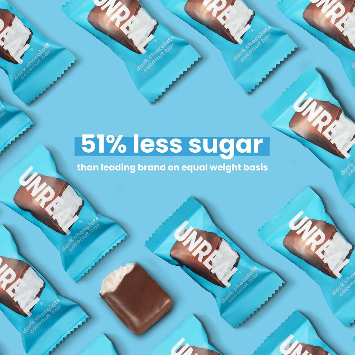 unreal dark chocolate coconut bars value size non-gmo gluten free fair trade bag 9.5oz