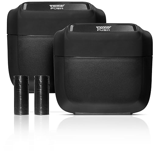 VViViD Automotive Trash Can, Pack of 2, with 60 x Replacement Trash Bags, Clip onto Car Door, Seat Back Pocket, Or Free-Standing Home, Office