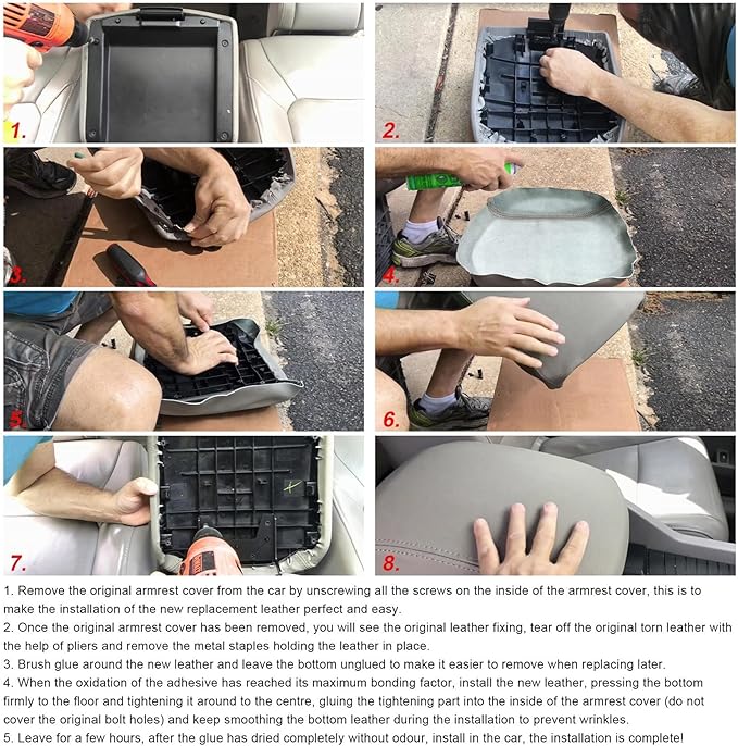 FZJDSD Black Leather Center Console Cover Armrest Cover Replacement Compatible with Honda Pilot 2009 2010 2011 2012 2013 2014 2015