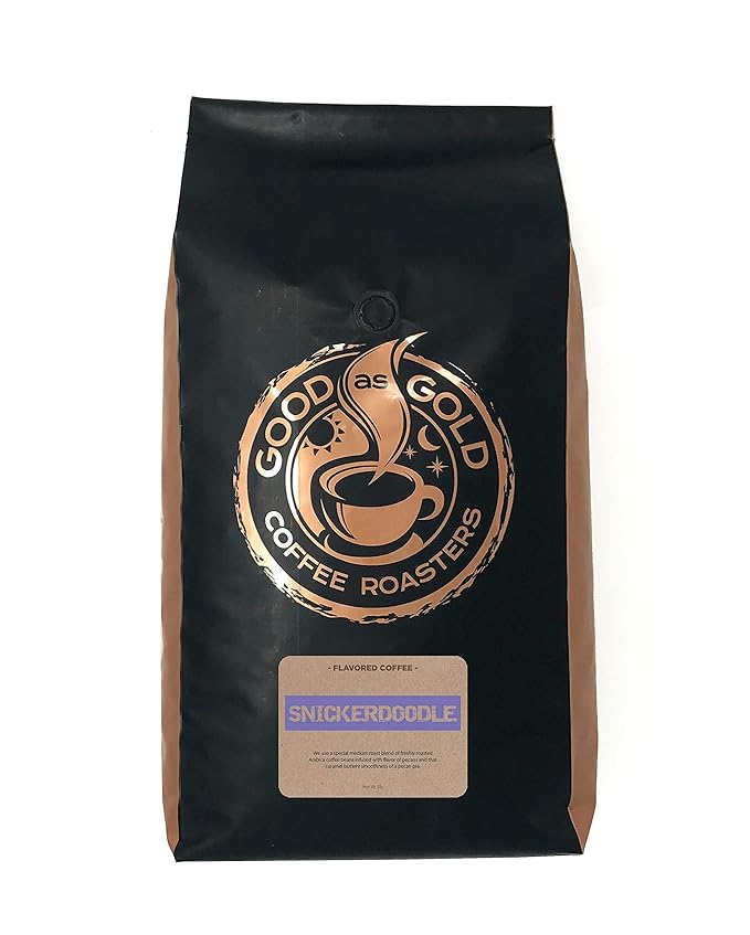 Good As Gold Coffee Roasters - Snickerdoodle Flavored Whole Bean Coffee, 5 Pound Bag