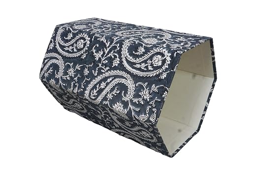 Generic 3.3 Gallon Cotton Hand Block Printed Paper Waste Basket |Small Decorative Trash Can for Housewarming Gifts in Living Room, Bedroom, Bathroom | Eco-Friendly, Plastic-Free (1, DARK BLUE MUKAT)