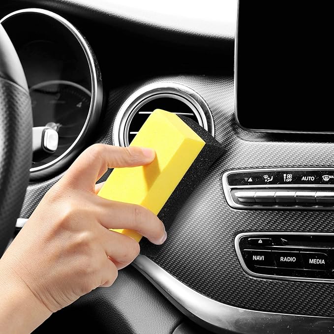 18 Pieces Tire Applicator Dressing Shine Sponge, Tire Dressing Applicator Pads, Color Polishing Sponge, Wax Buffing Pads,Tire Shine Applicator Pads for Car Glass, Painted Steel & Porcelain