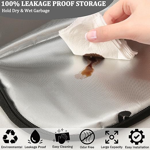 Mushrooms Car Trash Can Vintage Flower Butterfly Dragonfly Car Garbage Bag with Lid Hanging Waterproof Leak Proof Vehicle Storage Bin