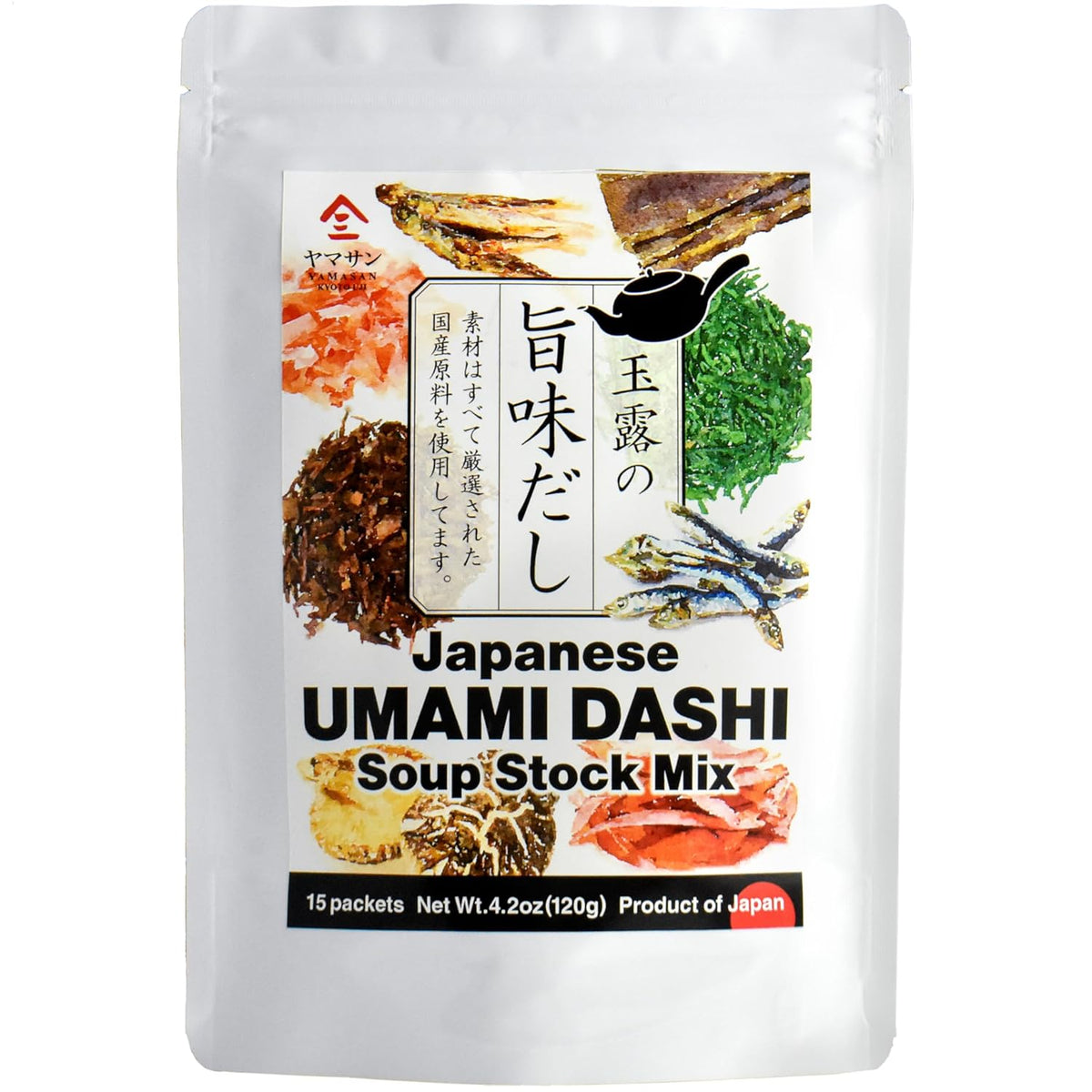 Chaganju Dashi Stock, Dashi Packet – Ramen Broth, Miso Soup, Udon, Shabu Shabu & Hot Pot Soup Base – Rich Umami Flavor, 8 Carefully Selected Ingredients – Authentic Japanese Umami Dashi, Made in Japan, 8g × 15pacs