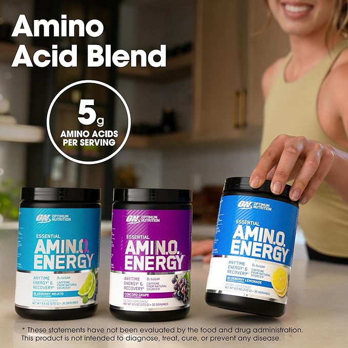 Optimum Nutrition Amino Energy - Pre Workout with Green Tea, BCAA, Amino Acids, Keto Friendly, Green Coffee Extract, Energy Powder - Fruit Fusion, 9.5 Ounce, 30 Servings (Packaging May Vary)