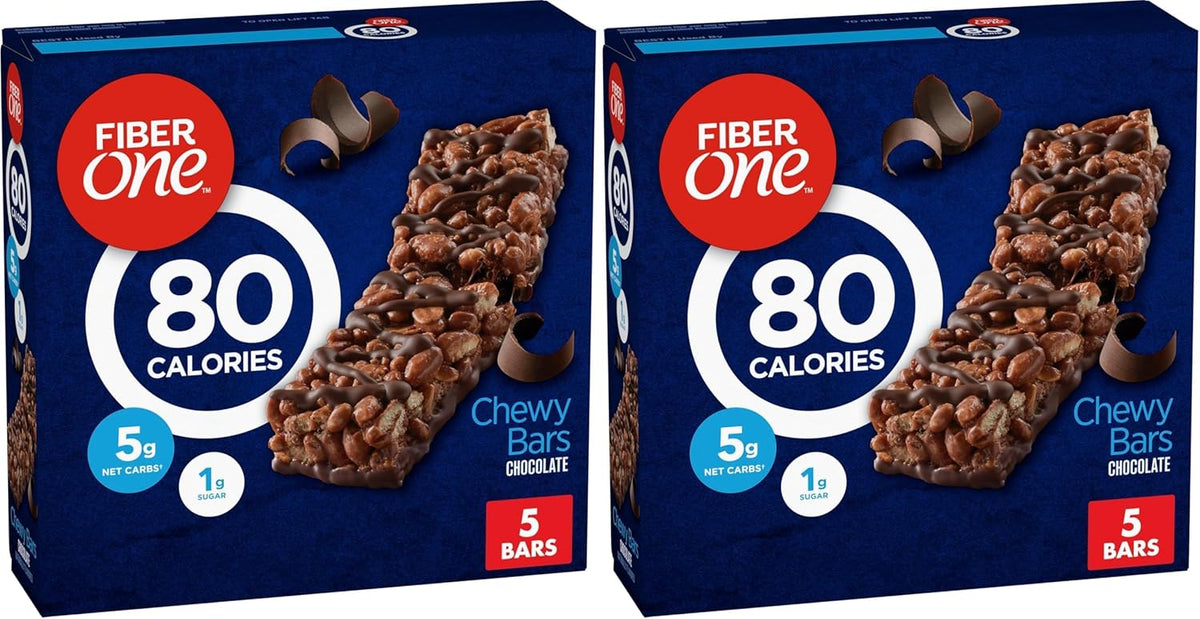 Fiber One 80 Calorie Chewy Bars, Chocolate Peanut Butter, Snack Bars Value Pack, 10 Ct, 8.2 oz