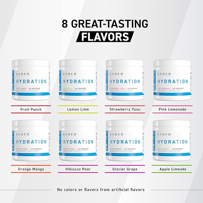 Kaged Daily Hydration | 5 Key Electrolytes | Sugar Free | Coconut Water | 60 Servings