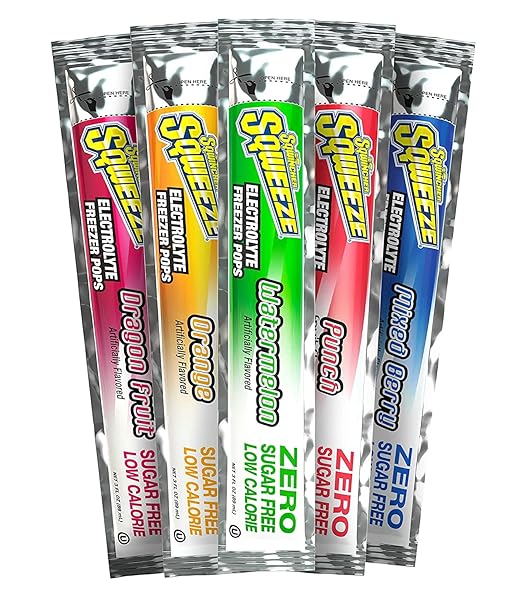 Sqwincher Zero Sugar Hydration Bundle with Lemonade Drink Mix (50 Pack) and Assorted Flavor Freezer Pops (50 Count)