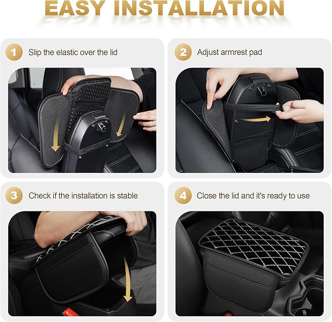 Center Console Cover Fit for RDX: Upgraded Bling Diamond Car Armrest Cover - Crystal Rhinestone Car Center Console Cover with 2 Storage Bags,Anti-Scratch Auto Armrest Pad Accessory （Black