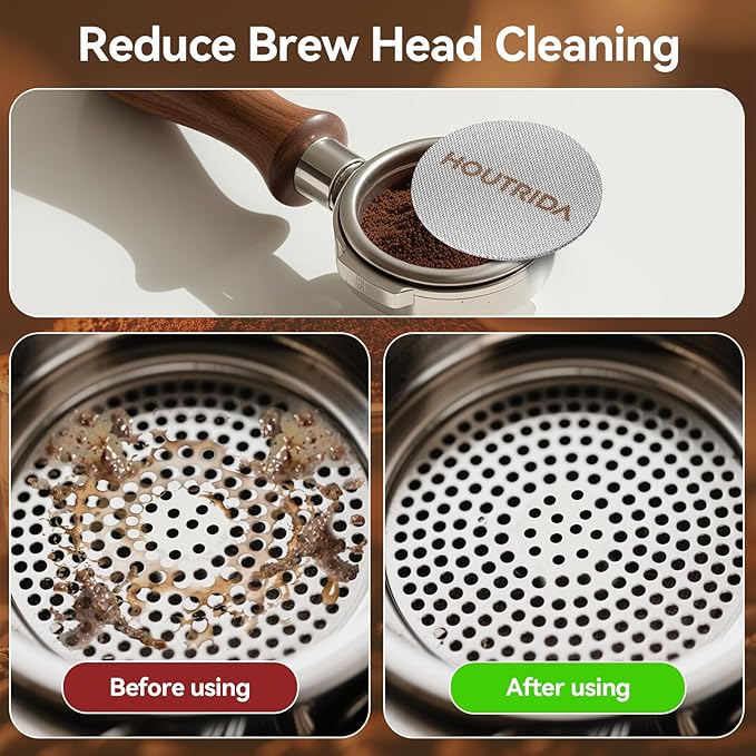 53.5mm Puck Screen 3 Pack, Reusable Espresso Screen 316 Stainless Steel, 1.7mm Thickness Portafilter Mesh 150μm Metal for Espresso 54mm Portafilter Filter Basket