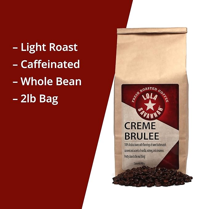 Lola Savannah Crème Brulée Whole Bean Caffeinated Coffee, 2lb